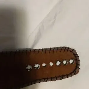 Vera size m vintage Brown whip stitch belt with copper accents Whipstitch Leather Belt - Espresso – dolce MODA main image 4
